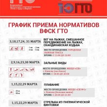 ГРАФИК ПРИЕМА НОРМАТИВОВ ВФСК "ГТО" НА МАРТ 2024 г.